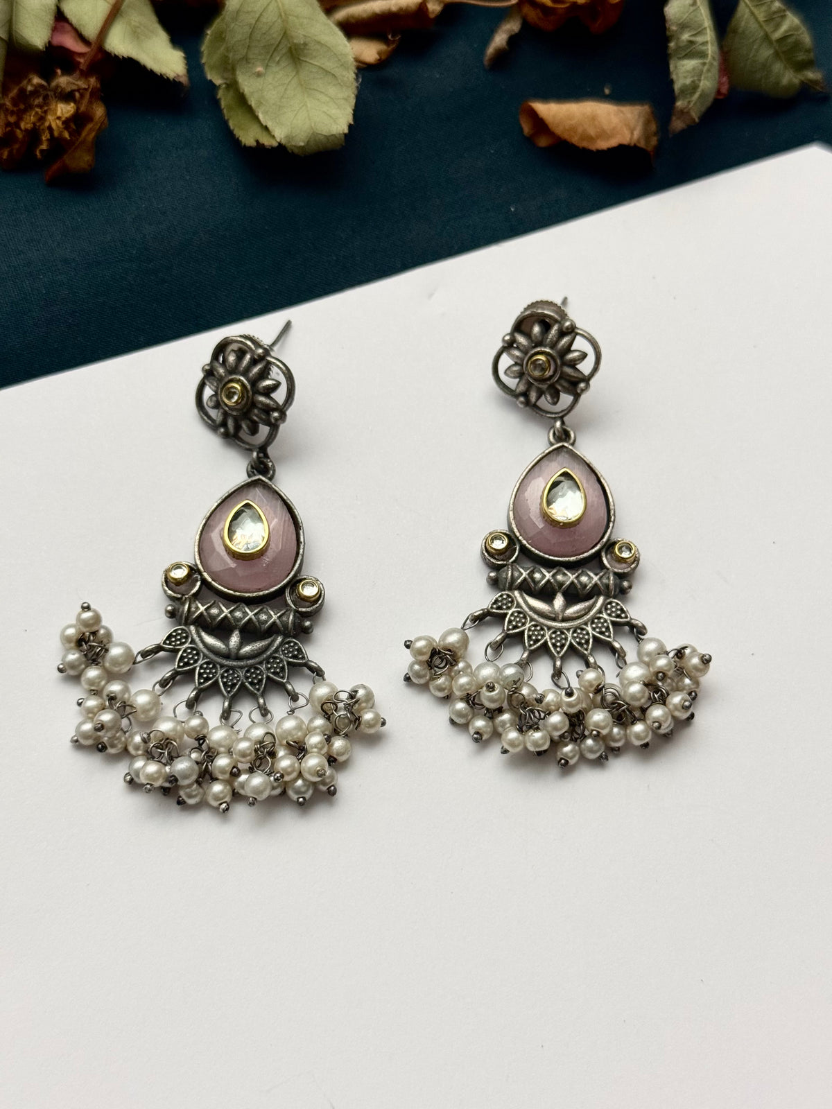 Premium oxidised Brass made Gulnaz Earrings