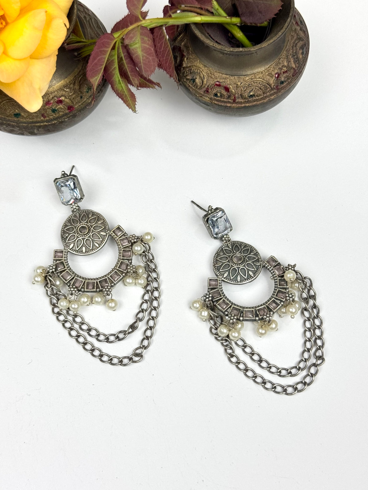 Premium Brass Made Chain Earrings