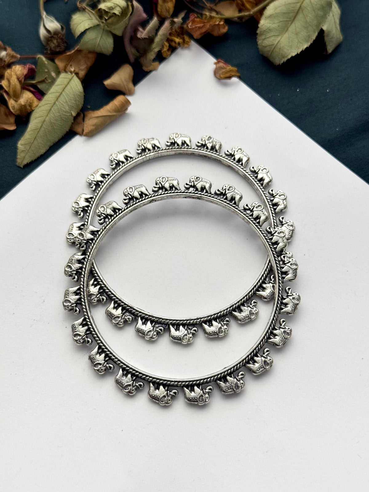 Oxidised Elephant Bangle pair size 2.6 standard