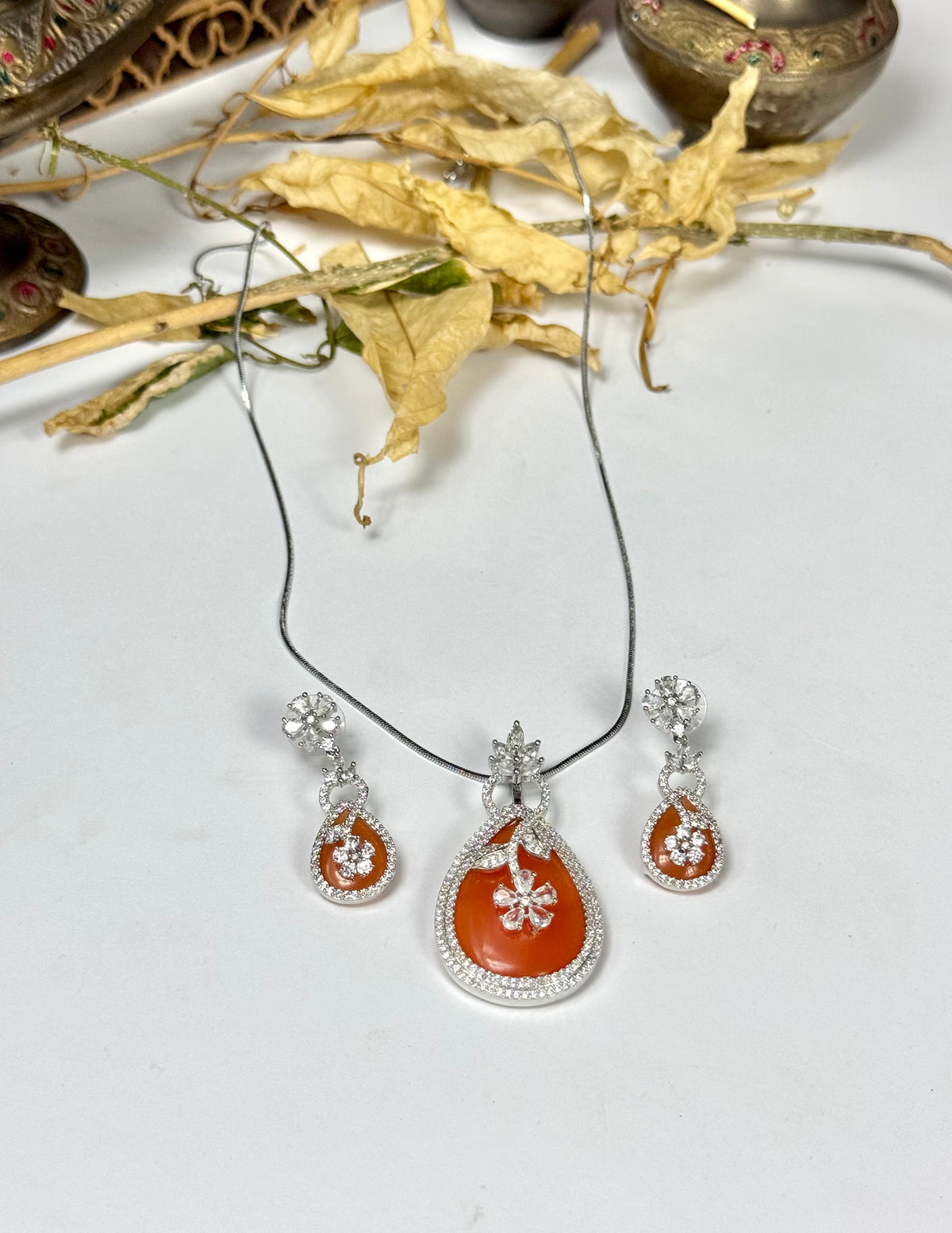 American Diamond 1 karat Pendant sets