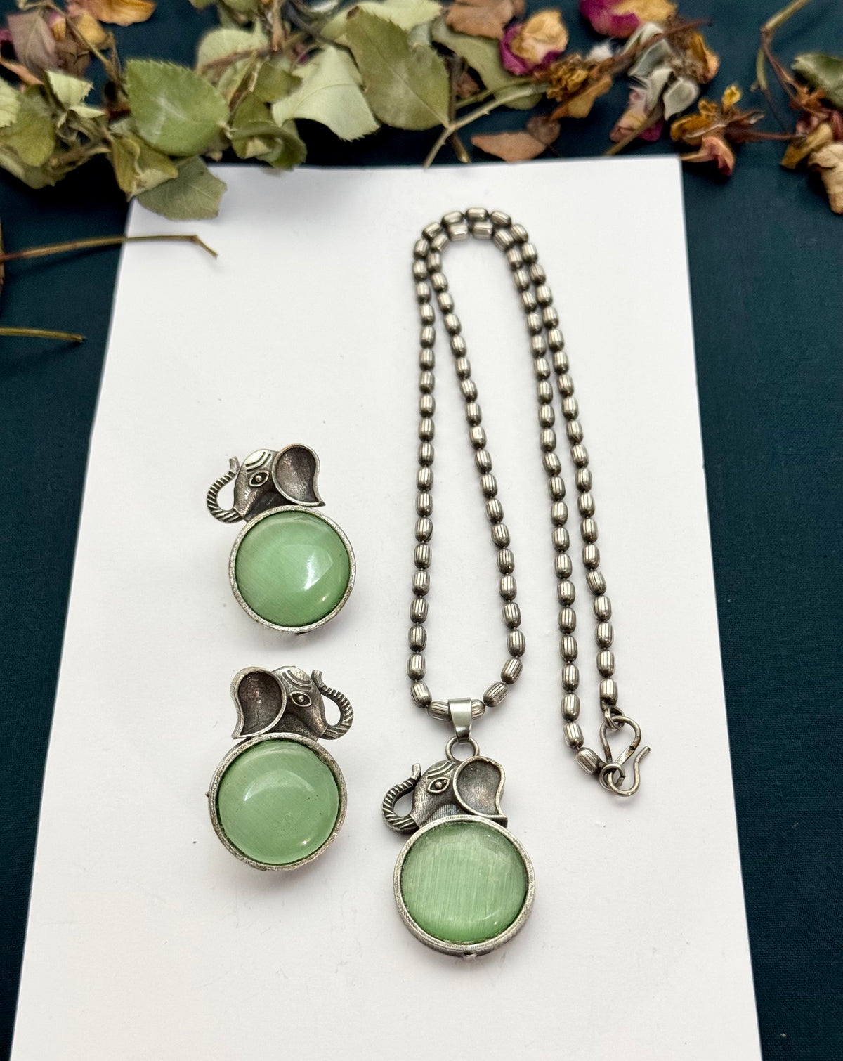 Premium Oxidised Rani Pendant Rutba Set