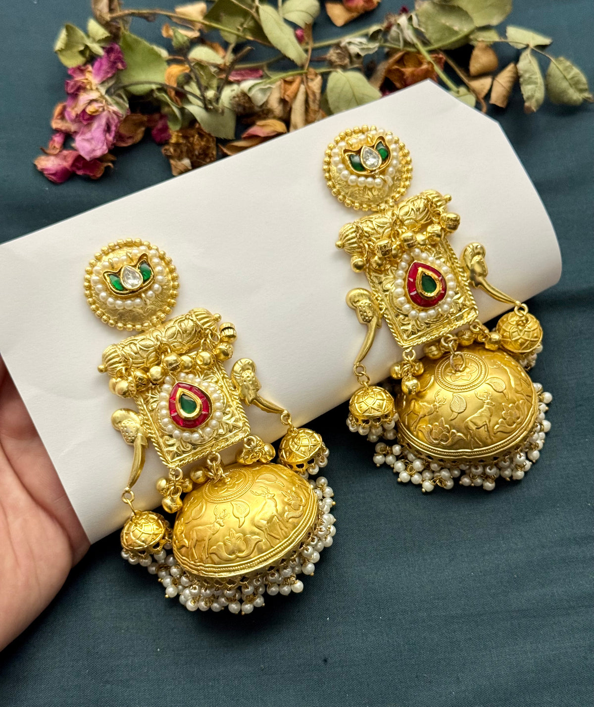 Premium Oxidised Kashmiri Jhumka