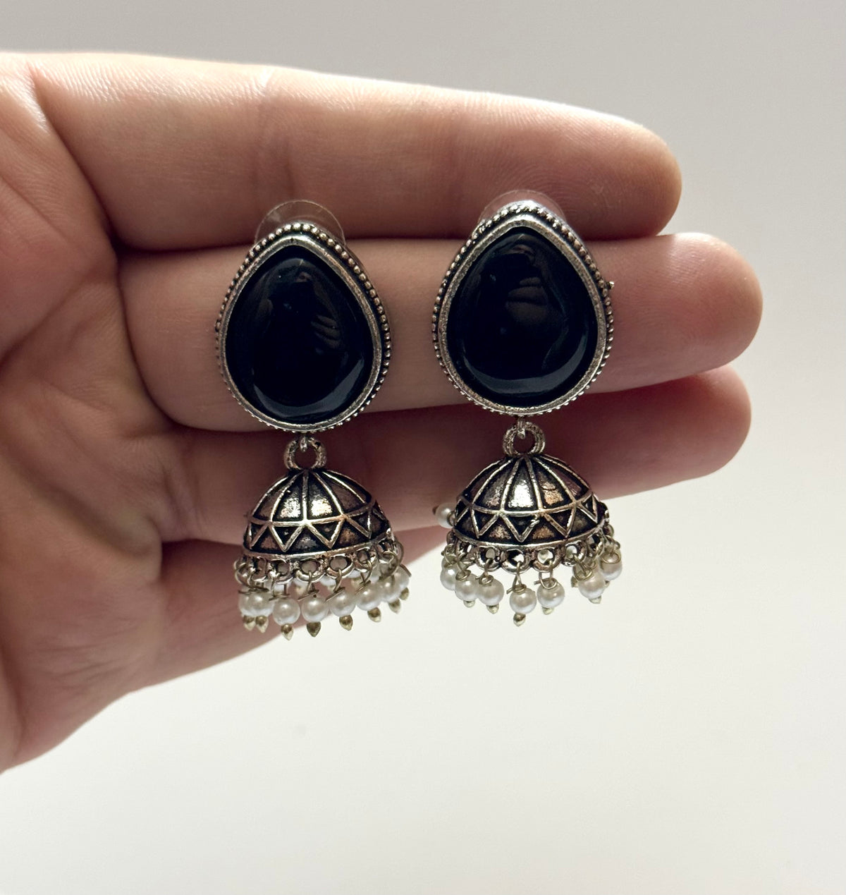 Premium Brass made Oxidised Jhumka