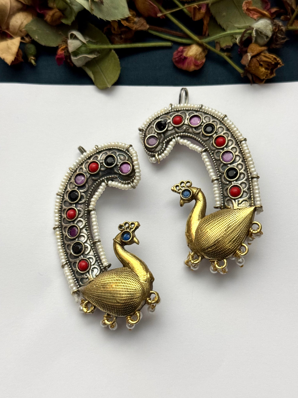 Premium Brass Made Oxidised Dilkash Earcufs
