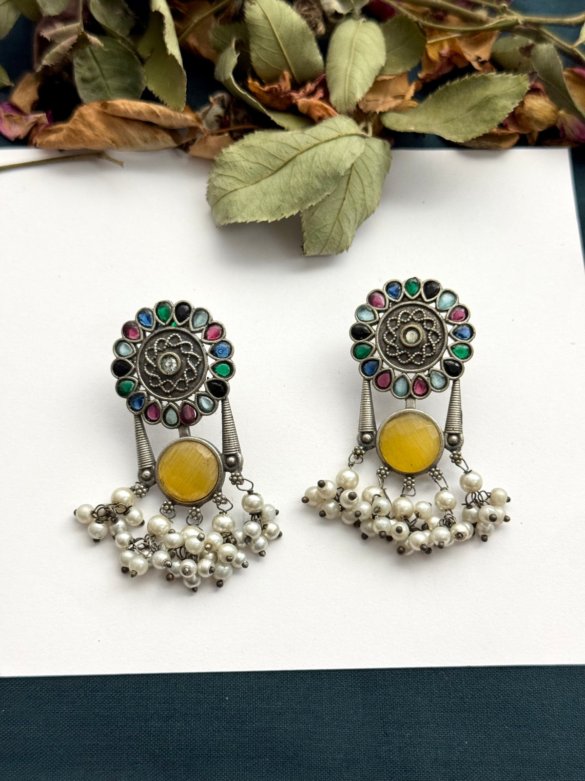 Premium Brass made Oxidised Earrings
