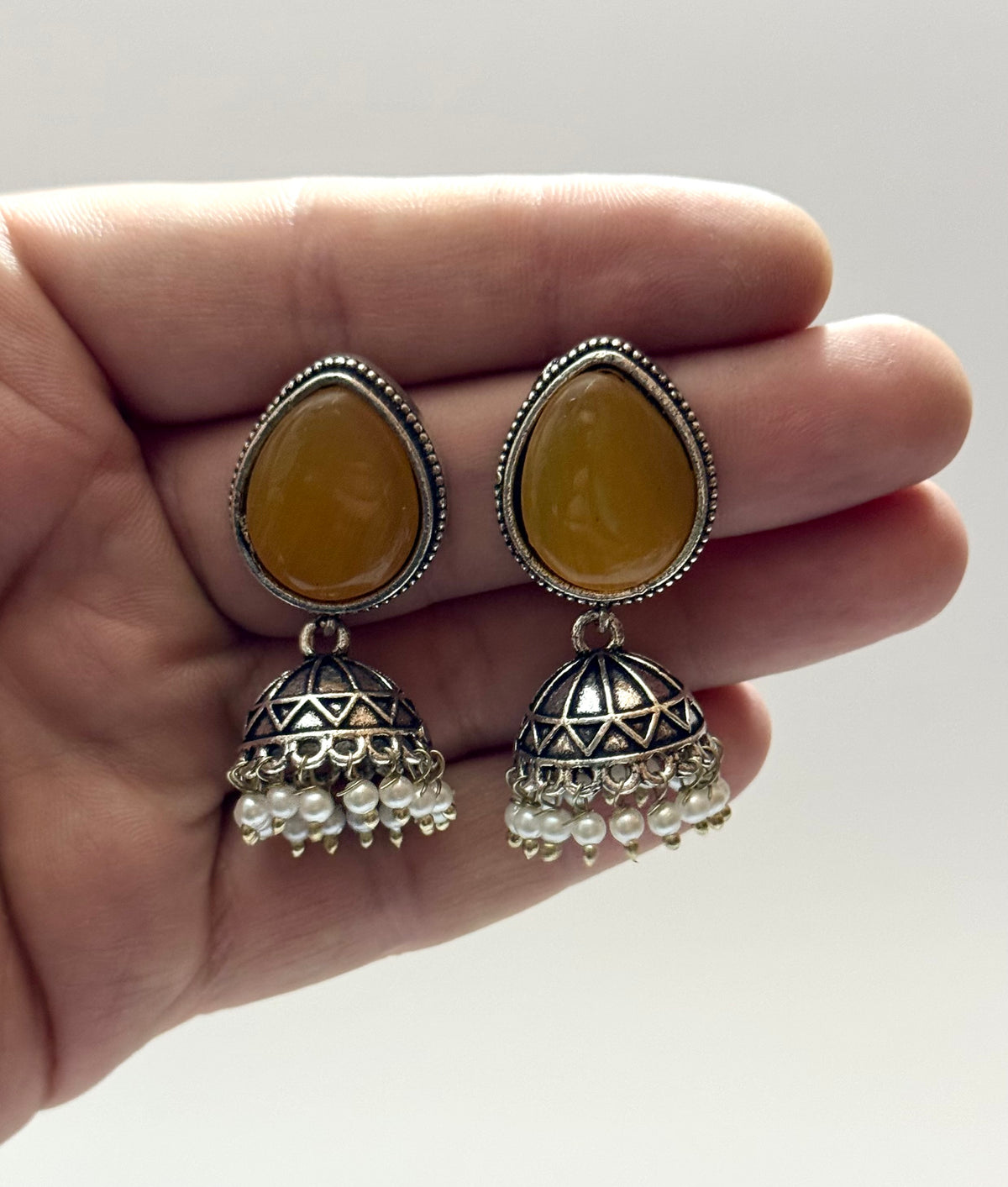 Premium Brass made Oxidised Jhumka