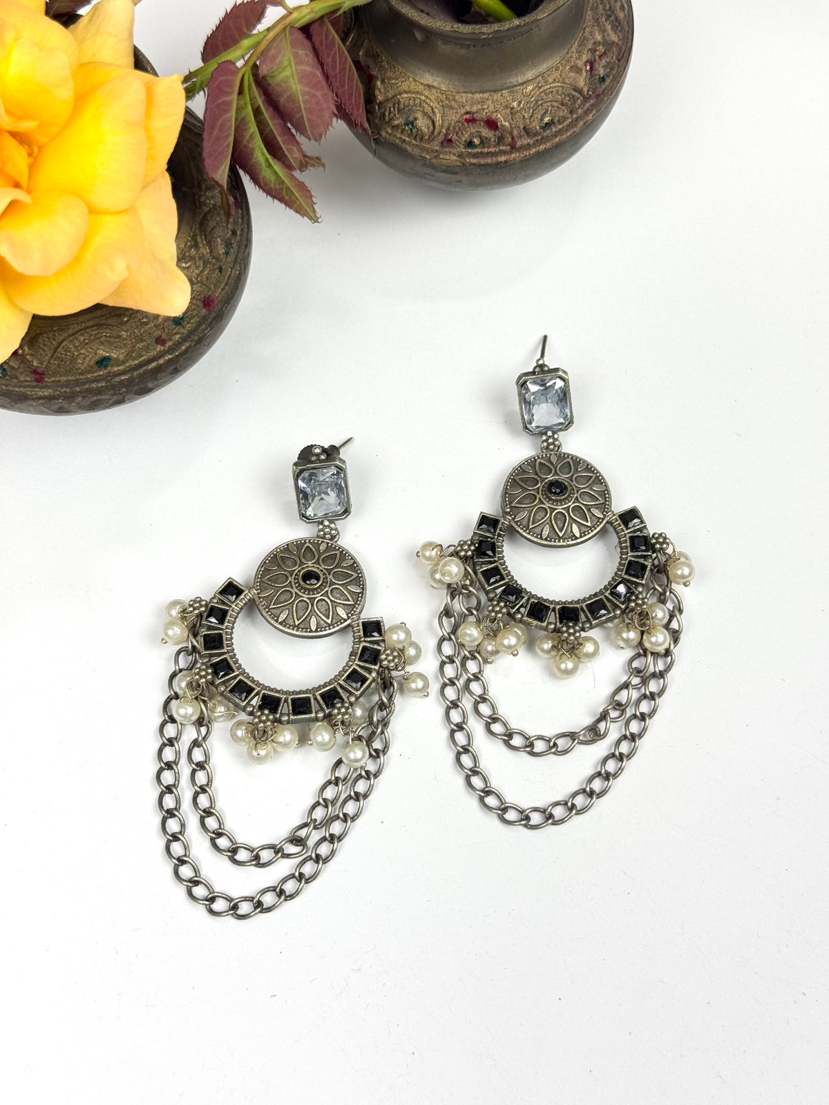Premium Brass Made Chain Earrings