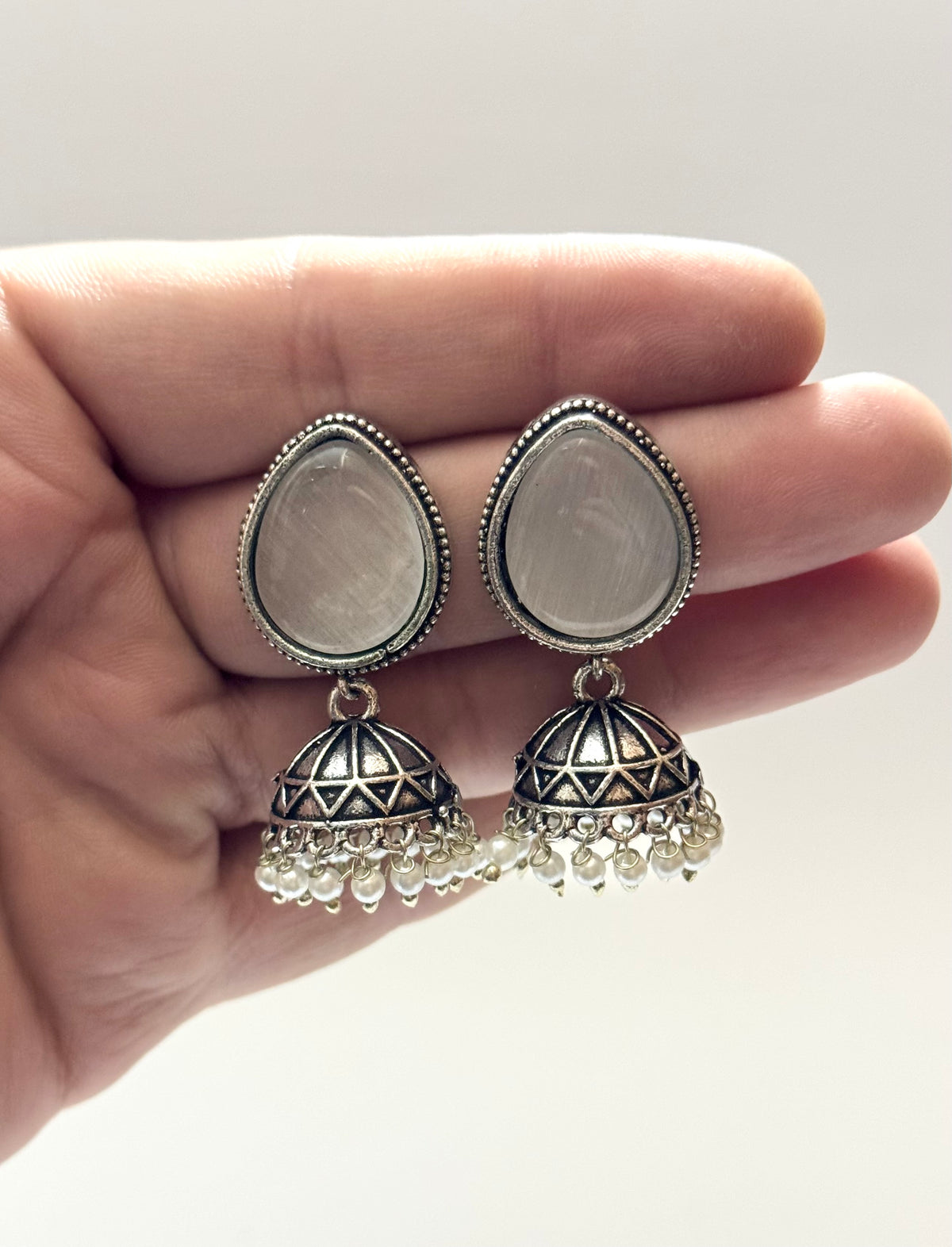 Premium Brass made Oxidised Jhumka