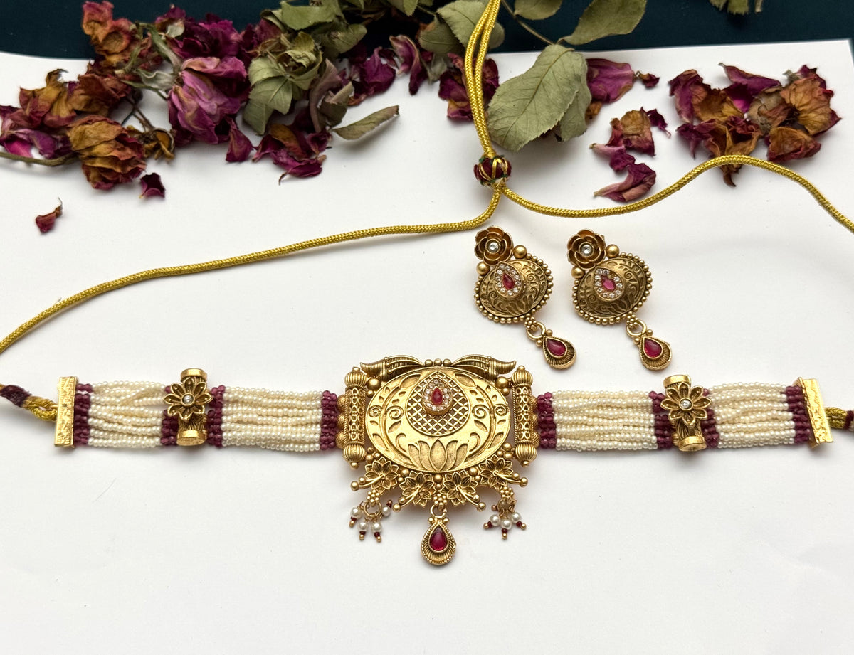 Rajwadi Designer Gulshan Choker set