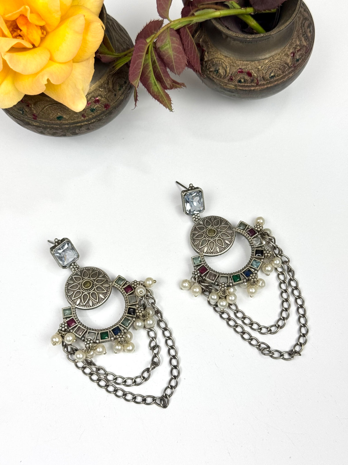 Premium Brass Made Chain Earrings