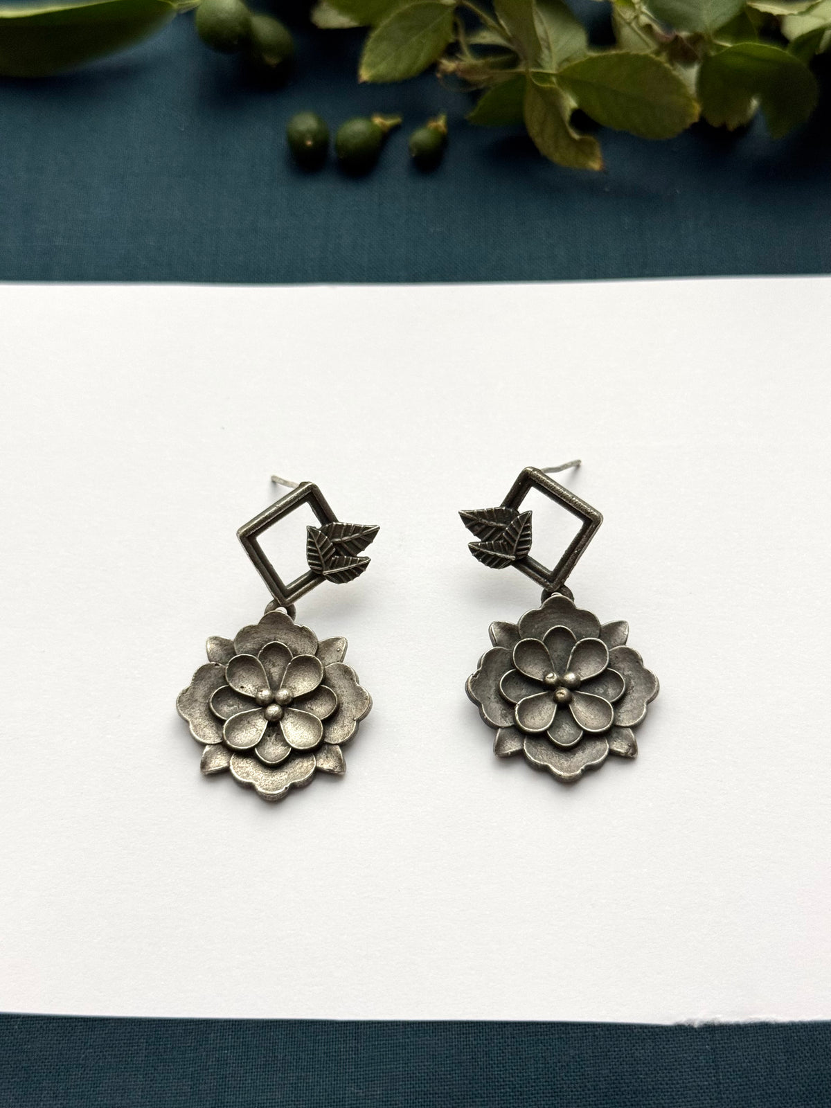 Brass made premium oxidised Earrings