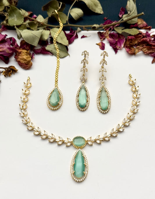 American diamond 1 karat Necklace set