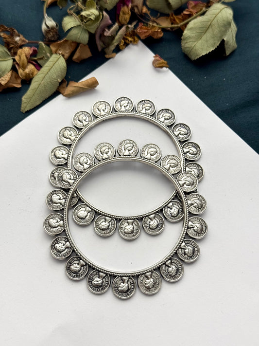 Oxidised Pound Bangle pair size 2.6 standard
