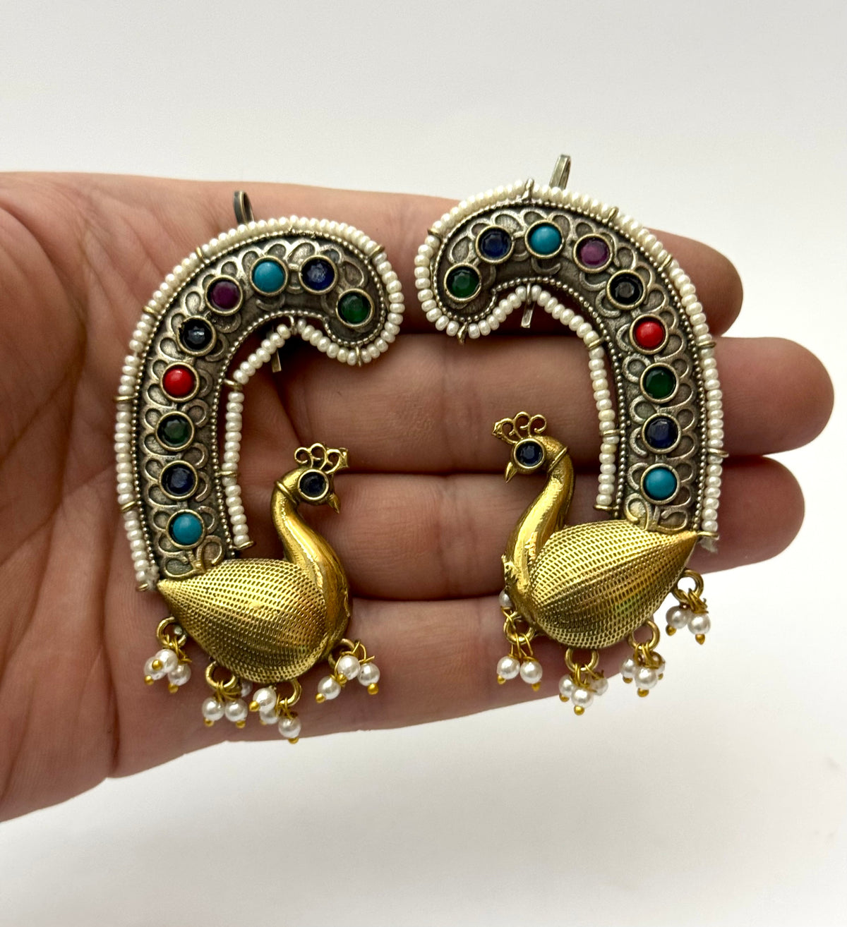 Premium Brass Made Dual tone Oxidised Earcufs
