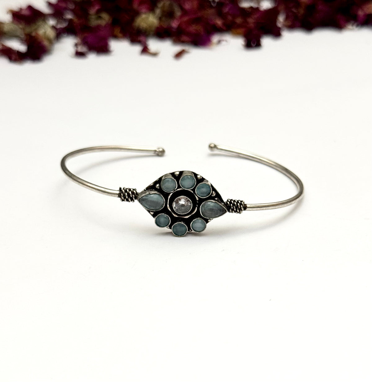 Premium German silver Oxidised Adjustable Bangle