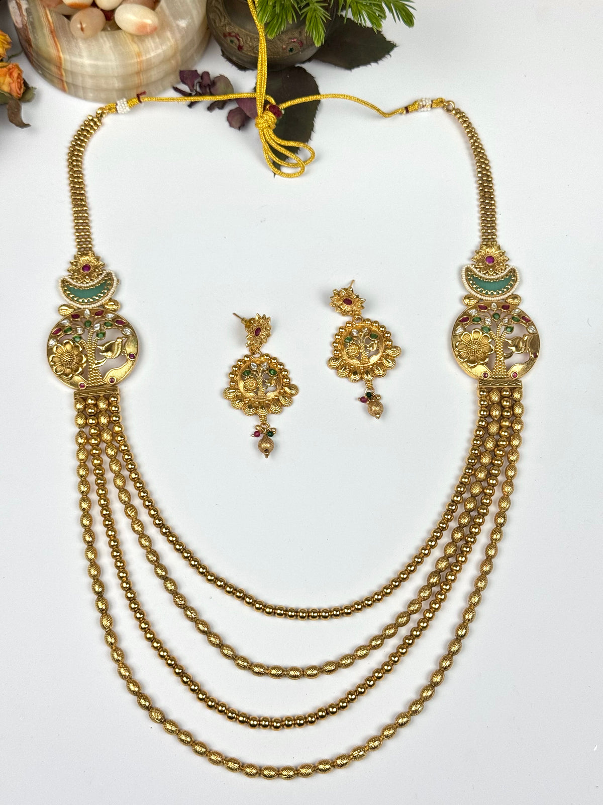 Rajwadi Triple Layer Brass Made Mal set