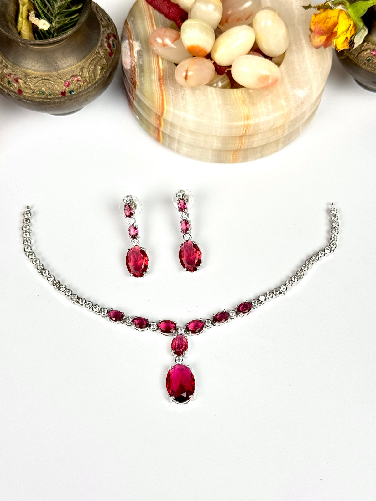 American Diamond 1 karat Necklace set