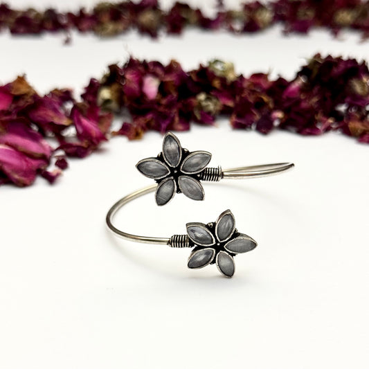 Premium German silver Oxidised Adjustable Bangle