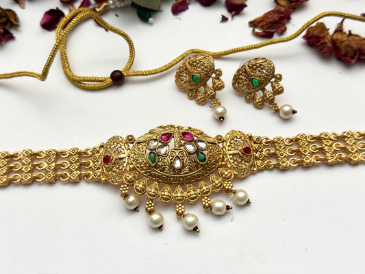 Rajwadi Anum Choker Set