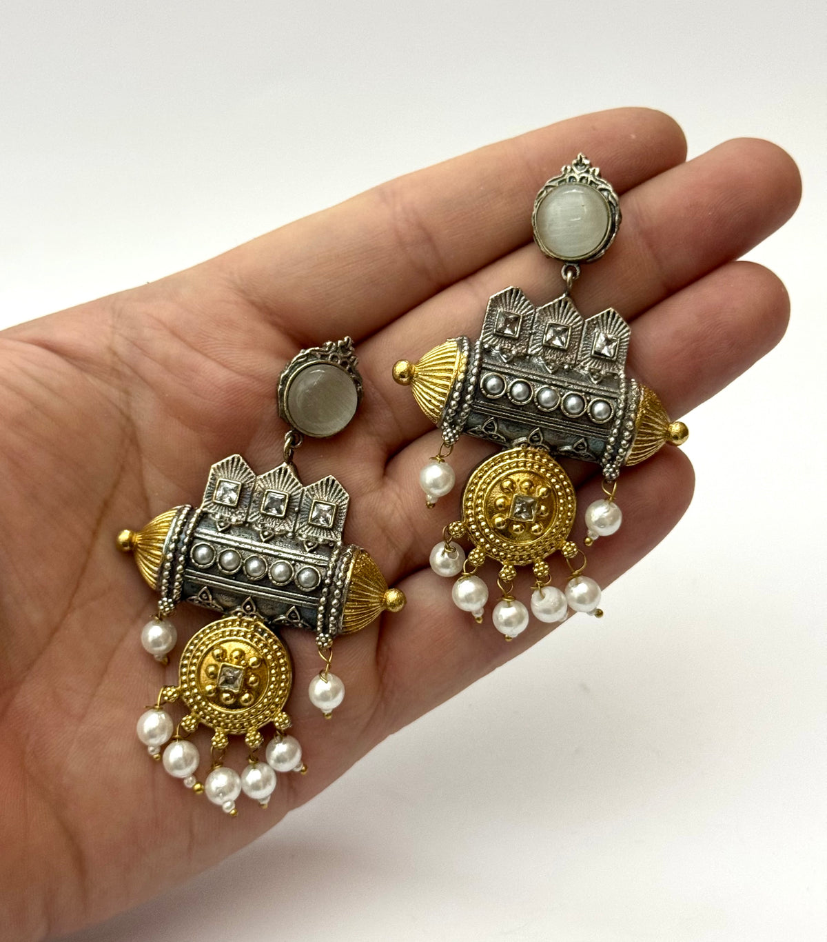 Premium Brass made Dual Tone oxidised Earrings