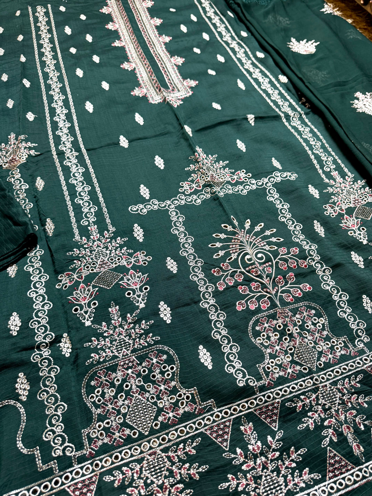 Libas-e-Shireen A+ Quality orignal Khadder 3 Pcs Embroidered Suit