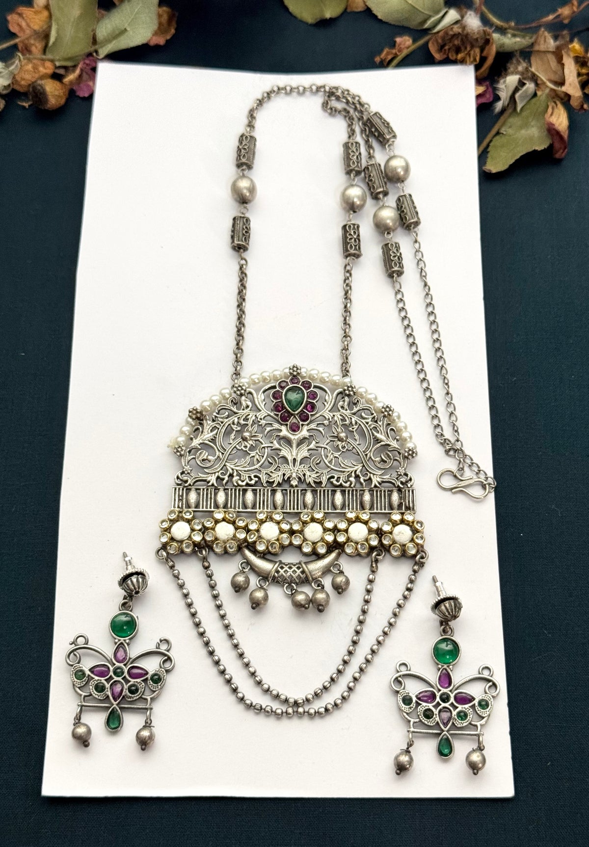 Premium Brass Made Oxidised Bahaar  set