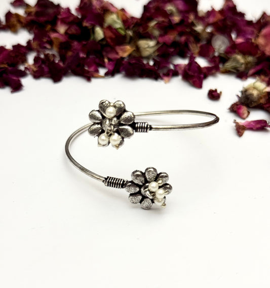 German Silver Oxidised Adjustable Bangle