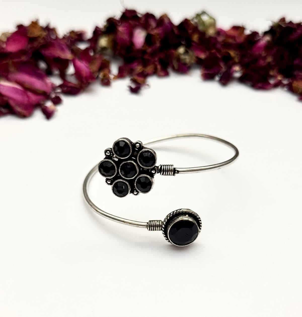 Premium German silver Oxidised Adjustable Bangle