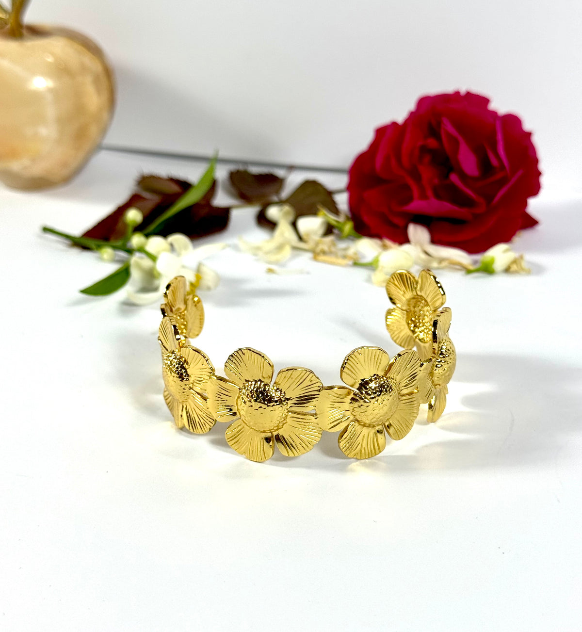 Stainless steel Adjustable Flower Bangles