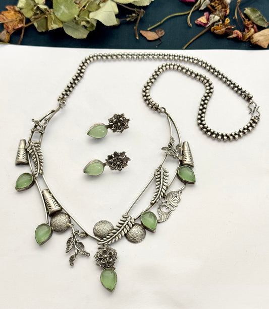 Premium Brass made Oxidised mala set