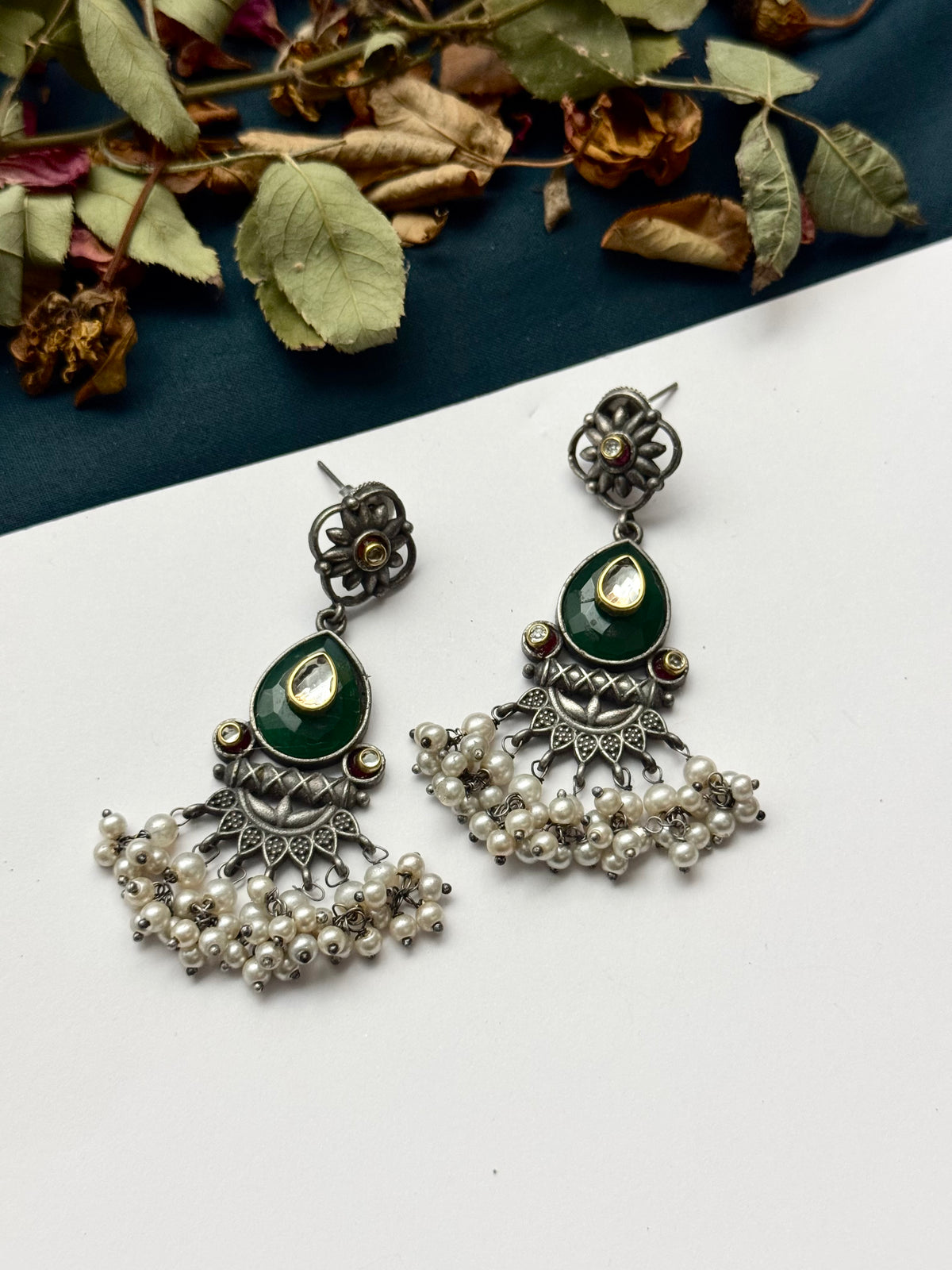 Premium oxidised Brass made Gulnaz Earrings