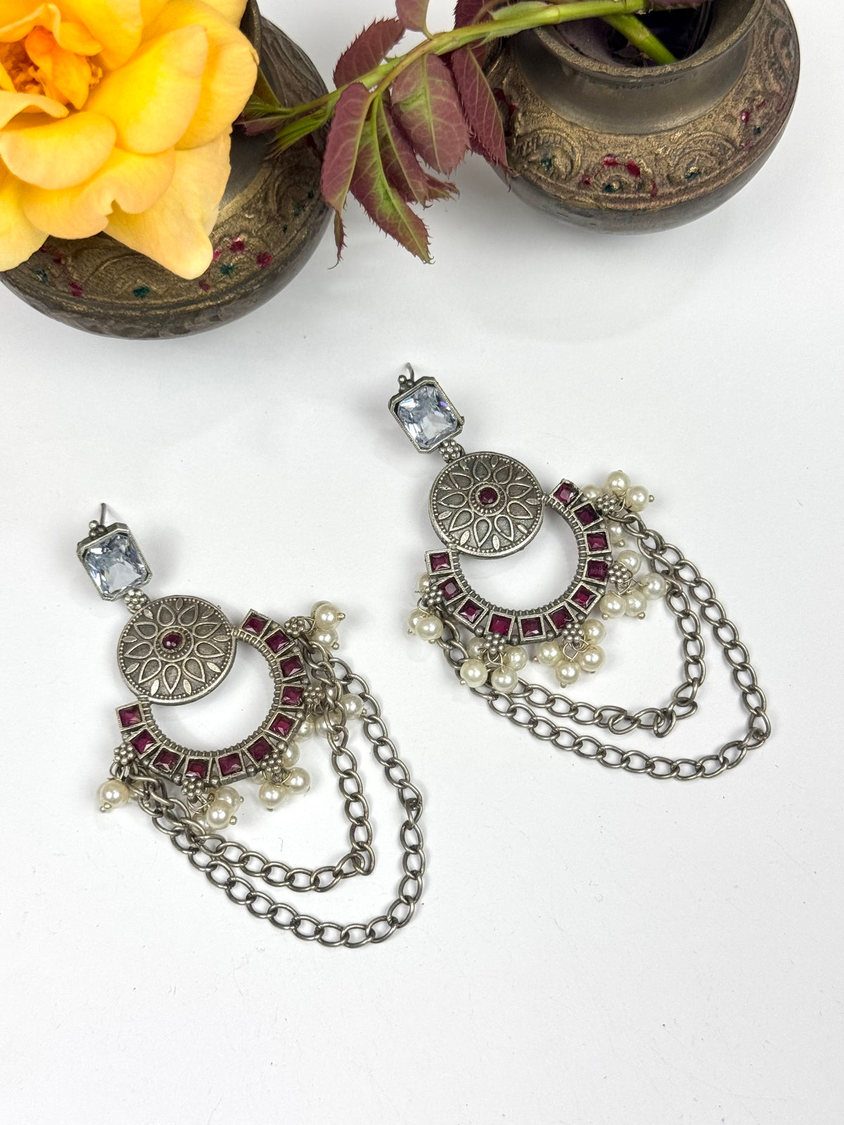 Premium Brass Made Chain Earrings