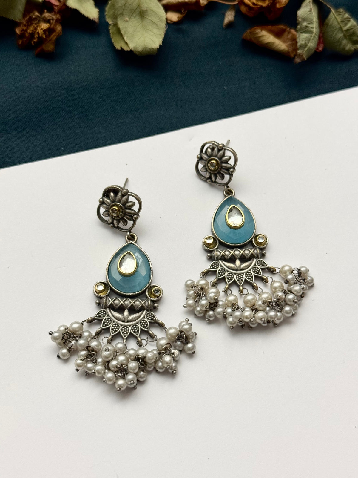 Premium oxidised Brass made Gulnaz Earrings
