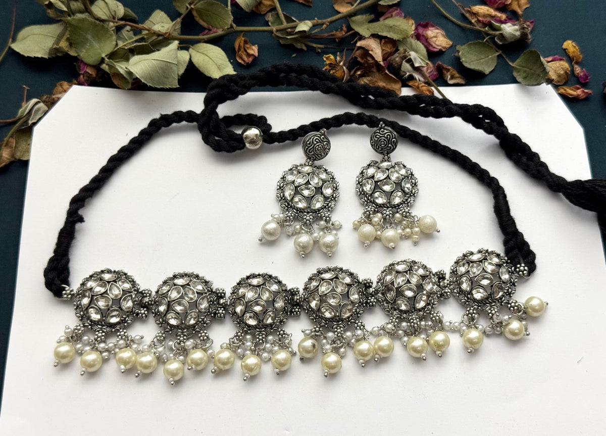 Oxidised Zarcon Choker set