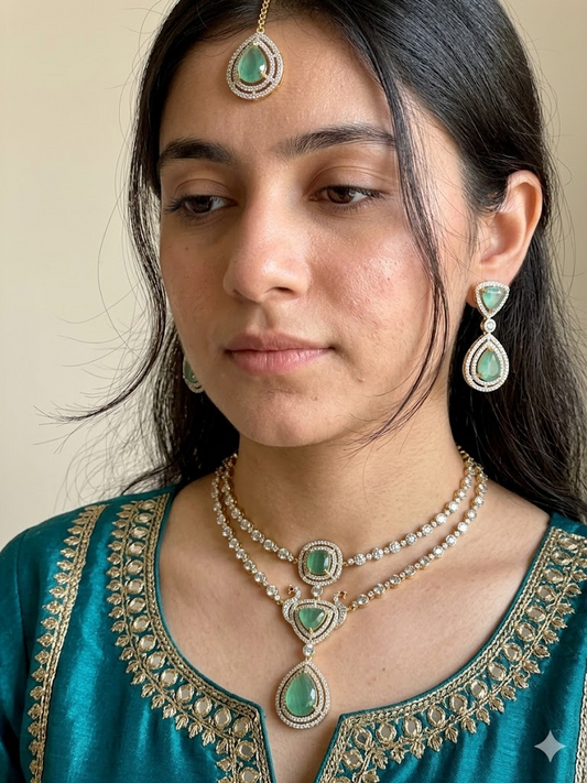 American Diamond 1karat Necklace set