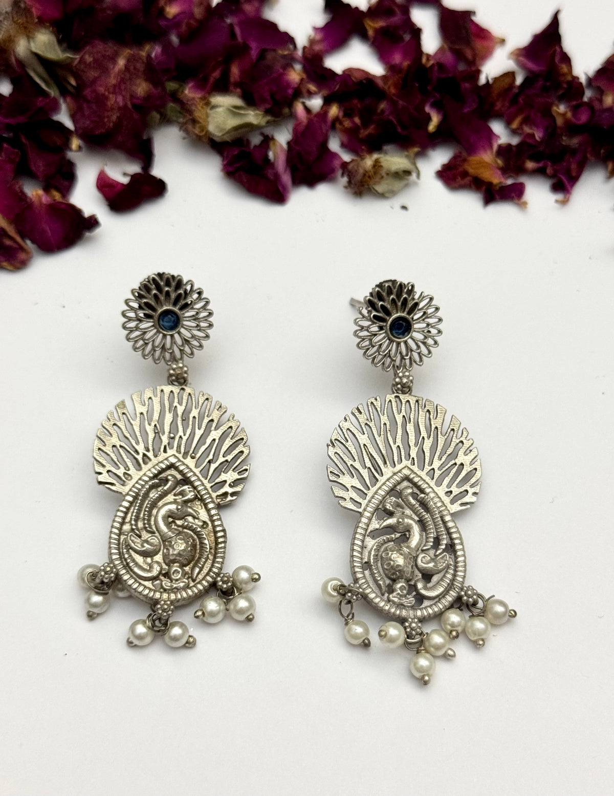 Premium oxidised Brass made Bird Earrings