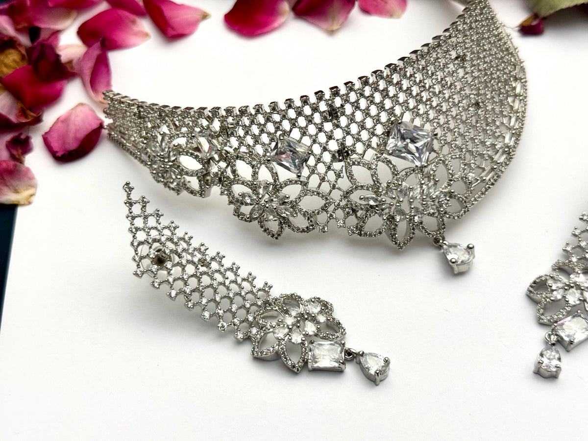 American Diamond 1 karat Choker Set