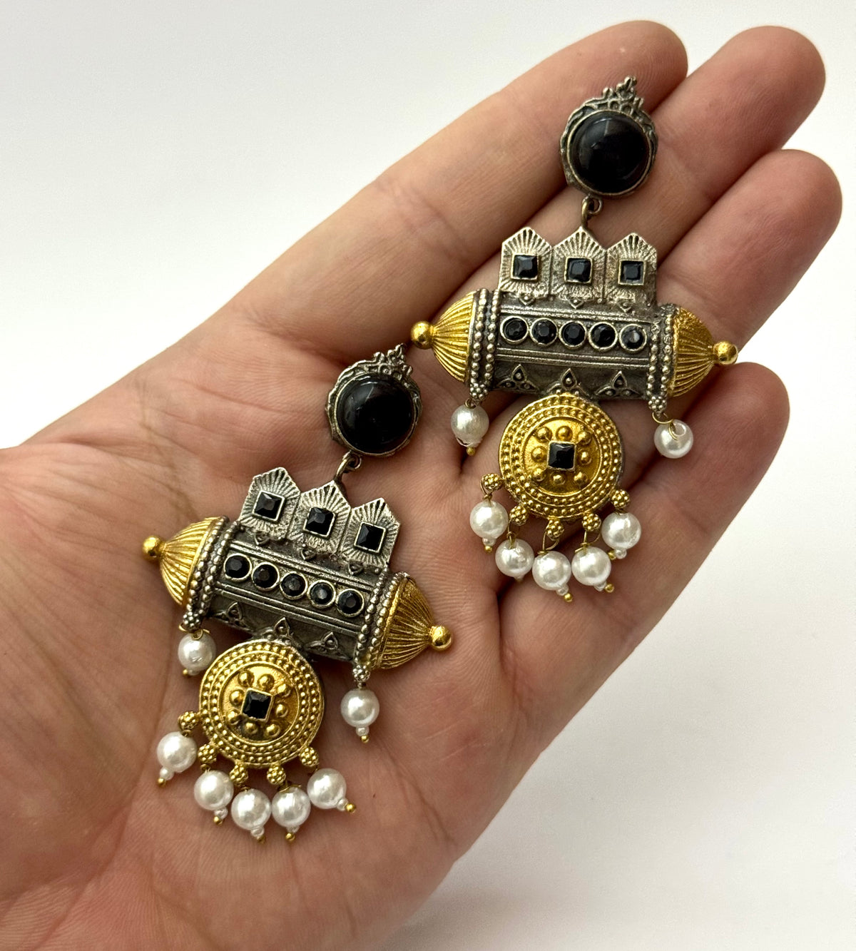 Premium Brass made Dual Tone oxidised Earrings