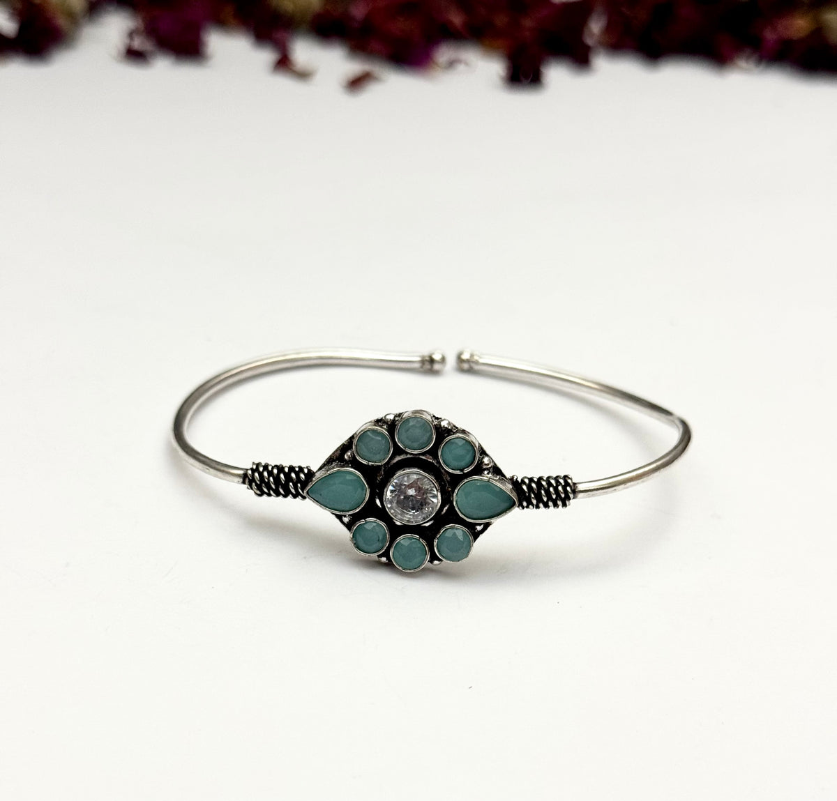 Premium German silver Oxidised Adjustable Bangle